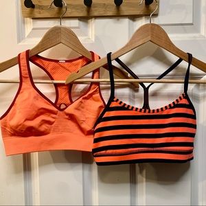 Duo of Lululemon Racerback Low Impact Bras - Orange